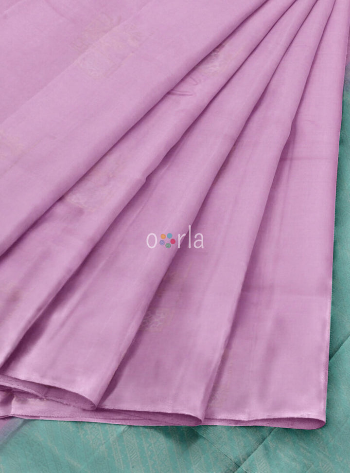 Vanya - French Lilac & Ice Green Bhutta Handloom Fancy Tencel (Vegan Silk)  Saree