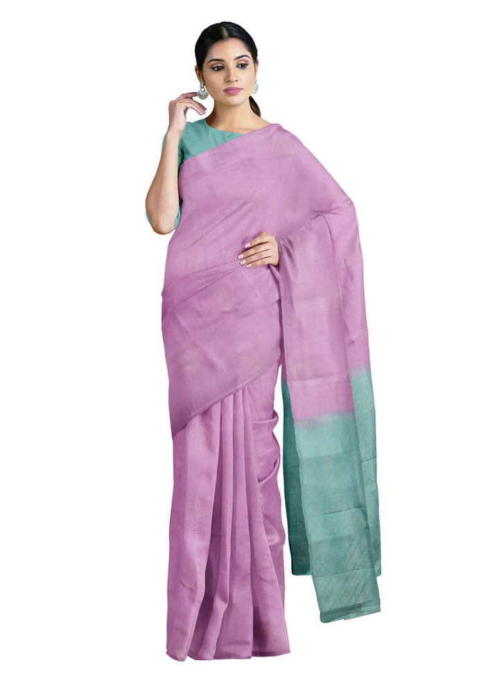 Vanya - French Lilac & Ice Green Bhutta Handloom Fancy Tencel (Vegan Silk)  Saree