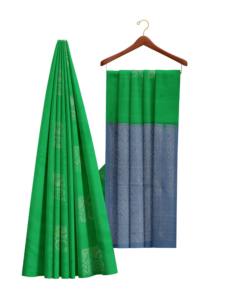 Vanya - Green & Blue Bhutta Handloom Tencel (Vegan Silk) Saree