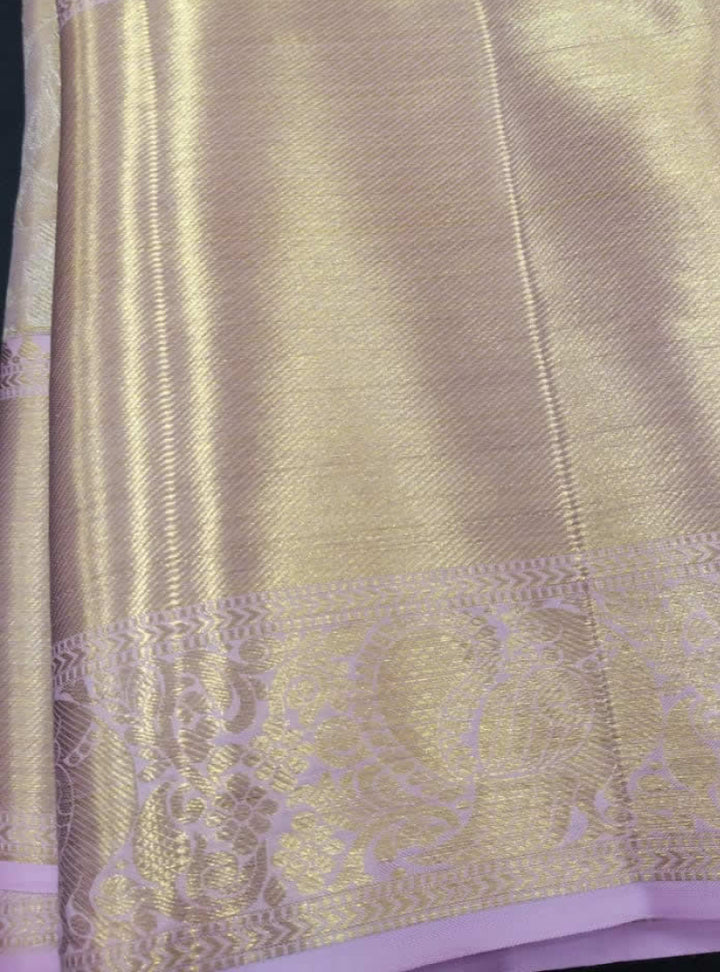 Varnam - Pink & Gold Kanchipuram Bridal Handloom Silk Saree