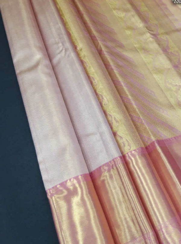 Varnam - Pink & Lotus Pink Kanchipuram Bridal Handloom Silk Saree