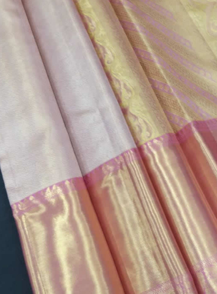 Varnam - Pink & Lotus Pink Kanchipuram Bridal Handloom Silk Saree